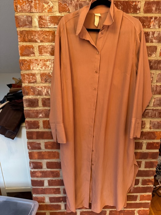 H&M Dresses & Skirts - H&M Dusty Rose Long Button-Front Maxi Shirt Dress